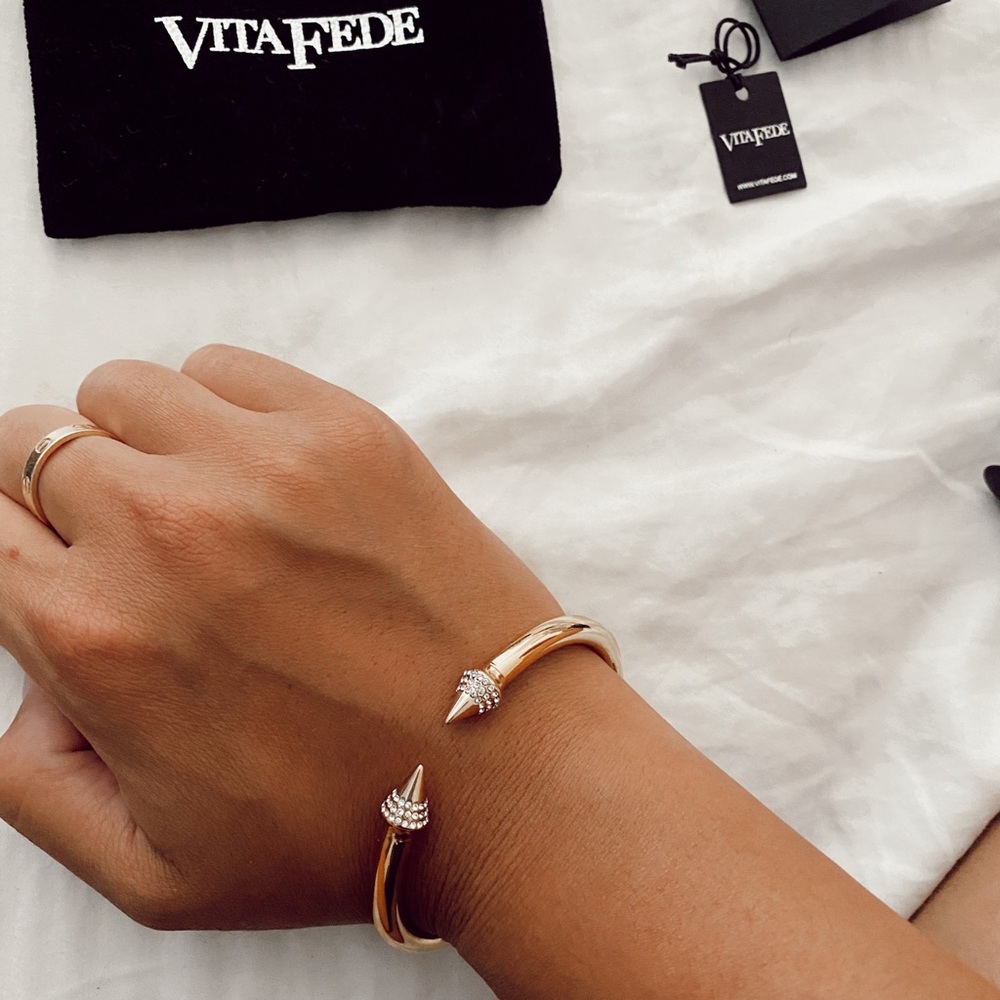 Gold Vita Fede mini titan with Swarovski crystals